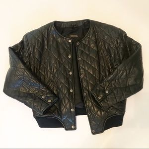 Express Genuine Leather Black Jacket Size S